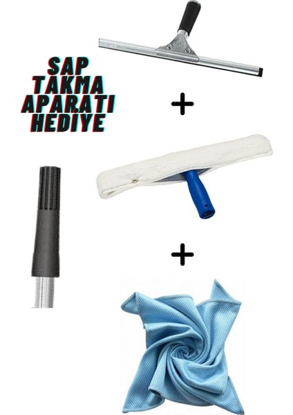 25CM Set Camsil Silme Aparatı Çekçek Metal ( Hediyeli Sap Takma Aparatı )