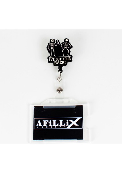 I Have Got Your Back Tasarım Ahşap Yoyo Yaka Kartı Aksesuarı Şeffaf Kart Koruyucu Hediyeli