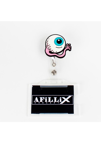 Göz Tasarım Ahşap Yoyo Yaka Kartı Aksesuarı Şeffaf Kart Koruyucu Hediyeli