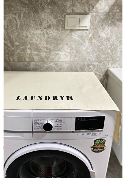 Laundry Nakış İşlemeli Çamaşır Makine Örtüsü Banyo Dekorasyon Düzenleyici Kılıf 100x62