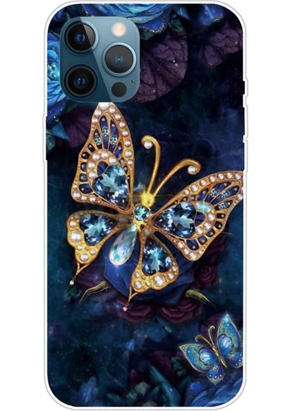 iPhone 13 Pro Max Için Sevimli 3D Desenli Yumuşak Tpu Telefon Kılıfı - Lacivert (Yurt Dışından)