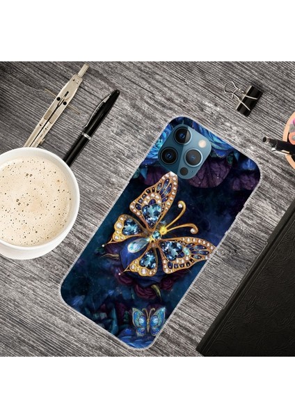 iPhone 13 Pro Max Için Sevimli 3D Desenli Yumuşak Tpu Telefon Kılıfı - Lacivert (Yurt Dışından)