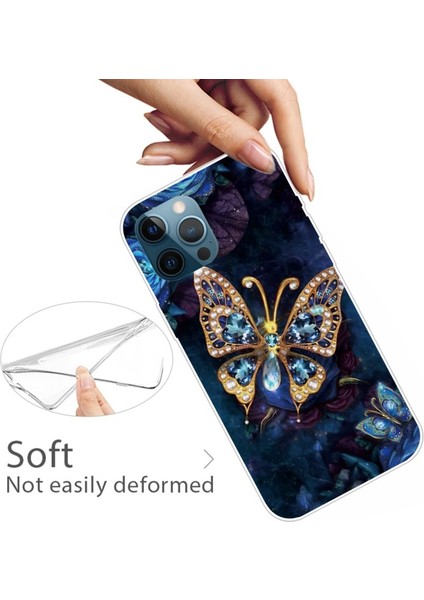 iPhone 13 Pro Max Için Sevimli 3D Desenli Yumuşak Tpu Telefon Kılıfı - Lacivert (Yurt Dışından)