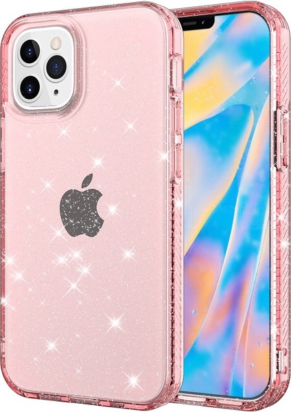 iPhone 12 Mini Için Işıltılı Tpu Telefon Kılıfı - Pembe (Yurt Dışından)