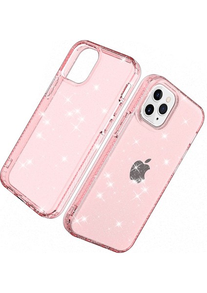 iPhone 12 Mini Için Işıltılı Tpu Telefon Kılıfı - Pembe (Yurt Dışından)