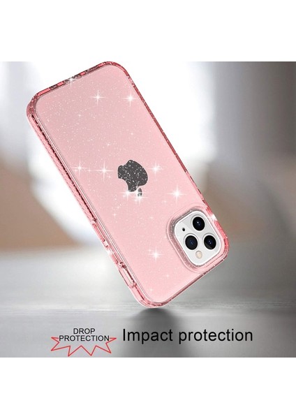 iPhone 12 Mini Için Işıltılı Tpu Telefon Kılıfı - Pembe (Yurt Dışından)