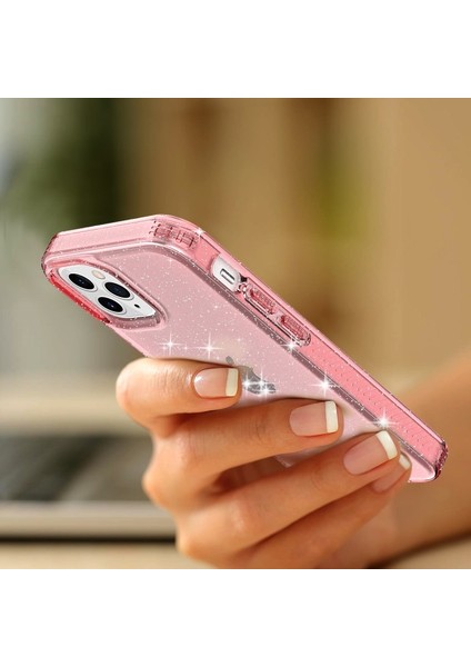 iPhone 12 Mini Için Işıltılı Tpu Telefon Kılıfı - Pembe (Yurt Dışından)