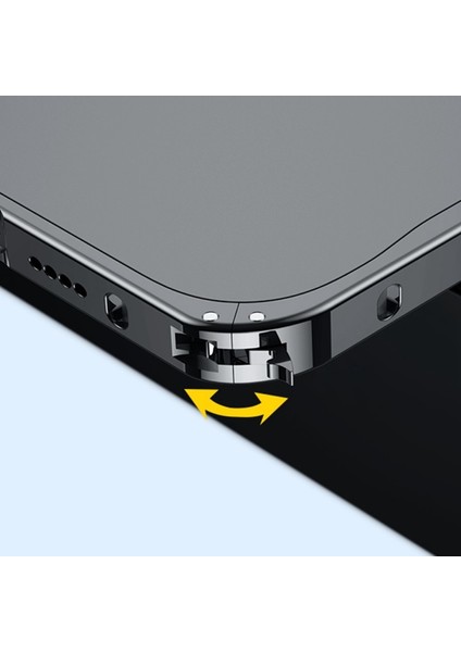iPhone 12 Pro Max Için Manyetik Kablosuz Şarjlı Temperli Cam + Metal Mat Telefon Kılıfı - Gümüş (Yurt Dışından) modelleri