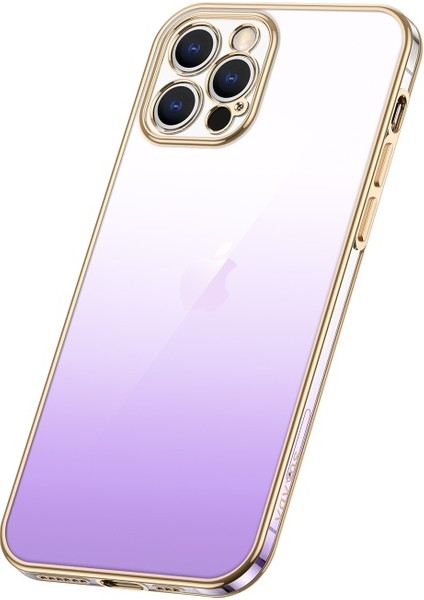 iPhone 12 Pro Max Için Tam Korumalı Gradyan Renkli Yumuşak Tpu Telefon Kılıfı - Mor (Yurt Dışından)