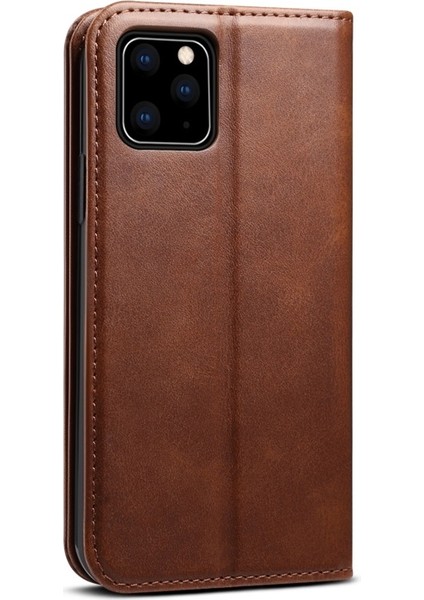 iPhone 11 Pro Için Tam Korumalı Manyetik Cüzdan Tasarımlı Standlı Deri Kılıf - Kahverengi (Yurt Dışından)