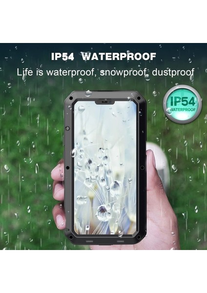 iPhone 13 Için Tank Serisi 360 Derece Tam Korumalı Dahili Temperli Cam Filmli Telefon Kılıfı - Siyah (Yurt Dışından)