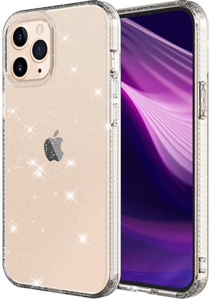 iPhone 12 Pro Max Için Işıltılı Tpu Telefon Kılıfı - Şeffaf (Yurt Dışından)