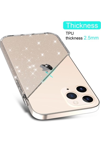 iPhone 12 Pro Max Için Işıltılı Tpu Telefon Kılıfı - Şeffaf (Yurt Dışından) fırsatları