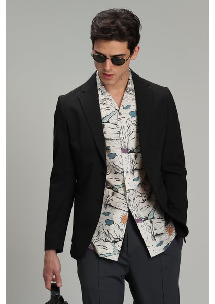 Ester Spor Erkek Blazer Ceket Slim Fit Siyah