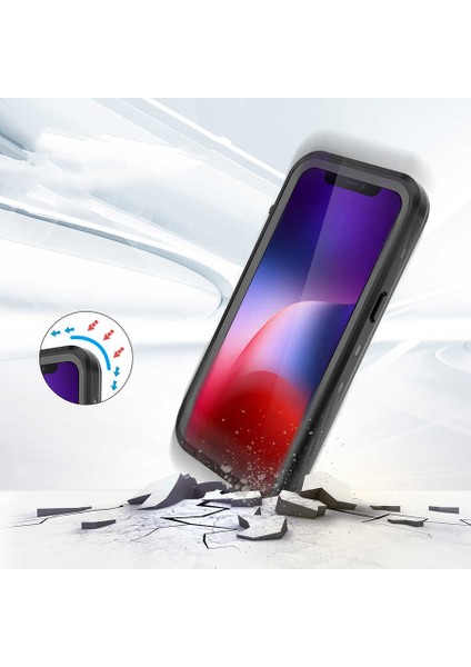iPhone 13 (6,1) Uyumlu Kılıf Su Geçirmez Yüksek Darbe Emici 360 Tam Koruma Silikon