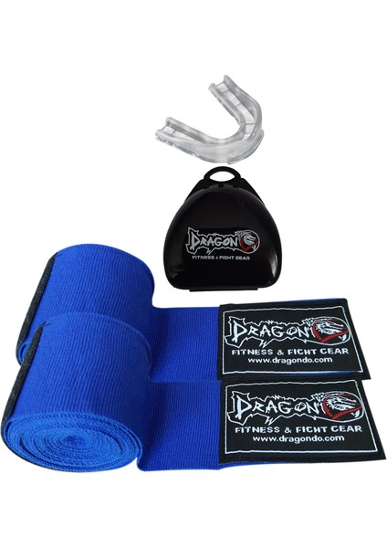 Boks Bandajı Elastik Bandaj (Çift) ve Dragon Dişlik 2'li Set