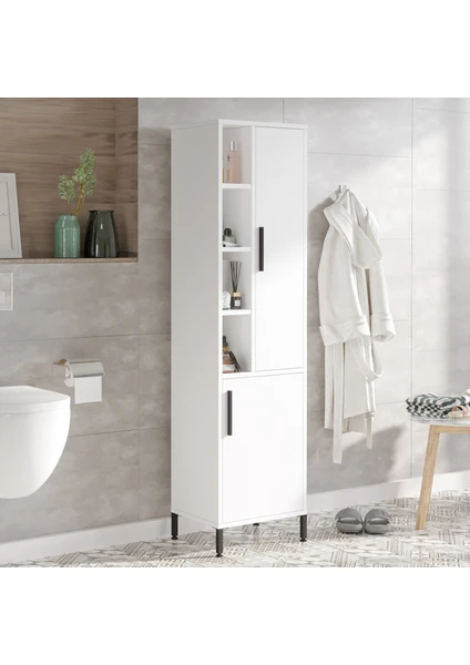 Robin Home Bianca Çok Amaçlı Dolap Banyo Dolabı Beyaz