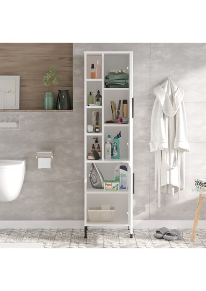 Robin Home Bianca Çok Amaçlı Dolap Banyo Dolabı Beyaz