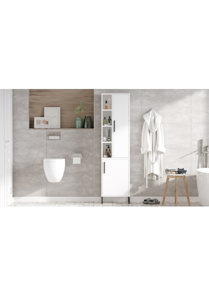 Robin Home Bianca Çok Amaçlı Dolap Banyo Dolabı Beyaz