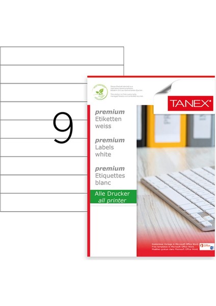 TW-2329 210MMX32MM Etiket 100 Tabaka