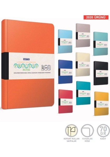 Process Iplik Dikişli Sert Kapak Defter 14X20 160 Yaprak