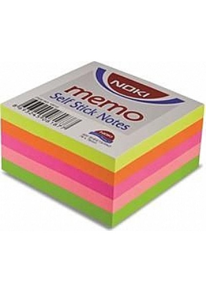 Memo 12012 Yapışkanlı Not Kağıdı 75 x 75 mm 400 Yaprak - Karışık Neon Renk