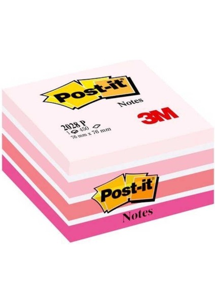 3m Post-It Küp Not Pembe Tonları 450 Yaprak 76*76MM 2028-P