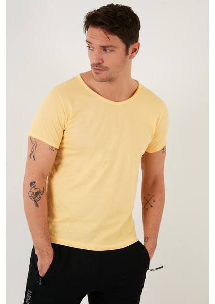 % 100 Pamuklu Bisiklet Yaka Basic T Shirt Erkek T Shirt 5412008 modelleri