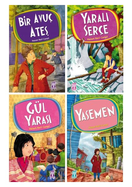 Hasan Nail Canat 4 Kitap Set / Bir Avuç Ateş - Yaralı Serçe - Gül Yarası - Yasemen