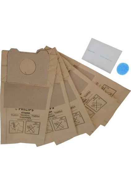 Philips Fc 6843/01 Süpürge Kağıt Toz Torbası 5 Adet +2li Micro Filtre