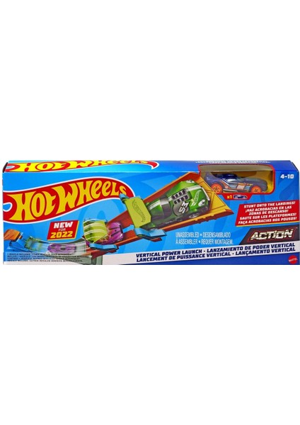 Hot Wheels Akrobasi Atlayışı Yarış Seti Dikey Güç Fırlatma Mızrakçısı HFY69