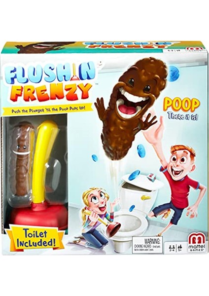 Mattel Games Marka: Flushin' Frenzy Kutu Oyunu, 5 Yaş ve Üzeri Çocuklar Için Eğlenceli, Fırlatmalı Oyun, Mattel