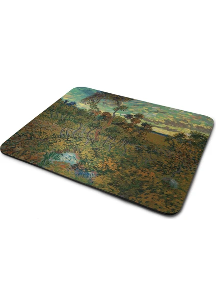 Van Gogh Mont Majour Günbatımı Dikdörtgen Kaymaz Taban Mouse Pad