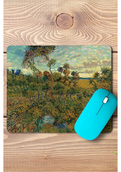 Van Gogh Mont Majour Günbatımı Dikdörtgen Kaymaz Taban Mouse Pad