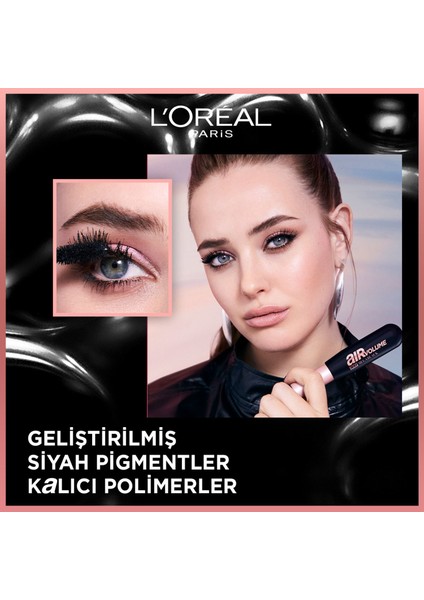 L'Oréal Paris Air Mega Black Maskara - 30 Saate Kadar Kalıcı - Ekstra Siyah