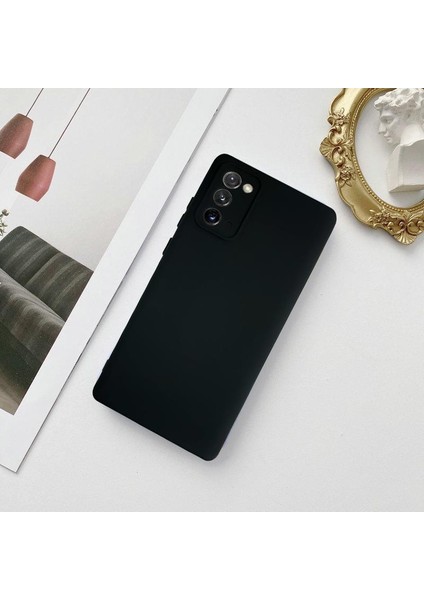 Samsung S20 fe Lansman Likid Silikon Kamera Korumalı Kılıf SIYAH