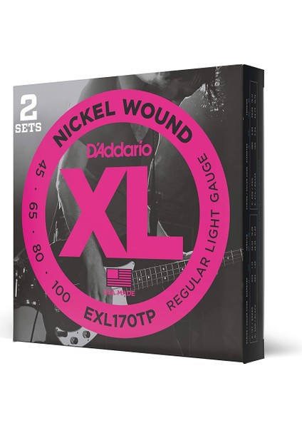 EXL170TP Round Wound Bass Guitar Strings 2-Pack Bas Gitar Teli 045 (2 Set) fiyatları