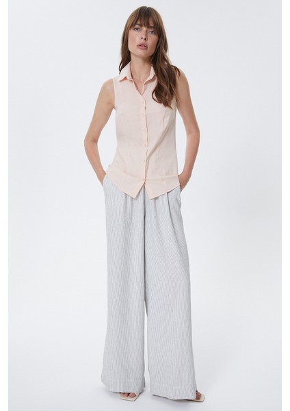 Lacivert Kolsuz Slim Fit Gömlek