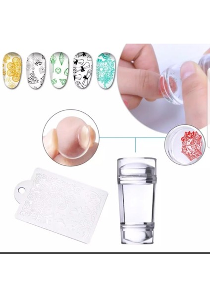 Kozmetik Seti / Oje No: C-01 + 15 & Stamper Damgalama French Baskı Transfer Aparat Seti