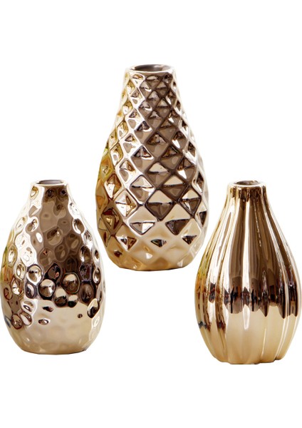 SunniMix Masa Için Yüksek Dekoratif Seramik Lüks Çiçek Vazo Dekoratif Altın Renk Stil Stil 3 (Yurt Dışından) fiyatları