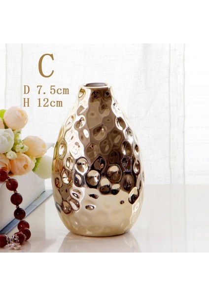 SunniMix Masa Için Yüksek Dekoratif Seramik Lüks Çiçek Vazo Dekoratif Altın Renk Stil Stil 3 (Yurt Dışından) fırsatları