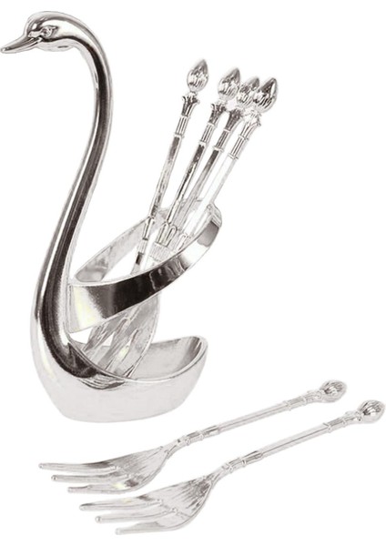 SunniMix Kuğu Baz Kaşık Çatal Tutucu Set Kahve Çay Kaşığı Kaşık Çatal Ev Silver B Için Set (Yurt Dışından) fiyatları