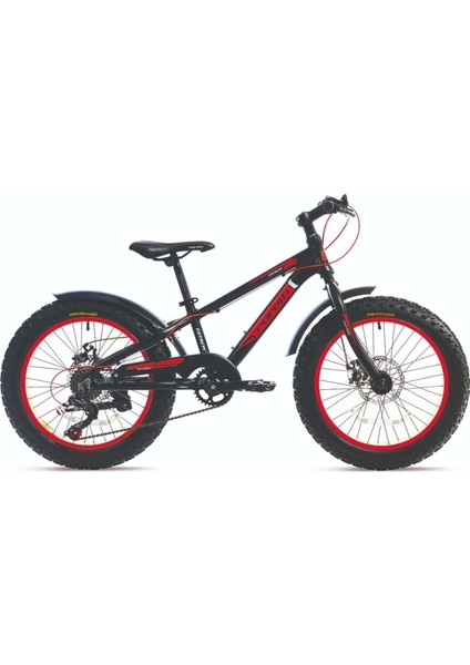 Fatboy 20 Jant Çocuk Bisikleti 11 Sıze Siyah Beyaz Kırmızı