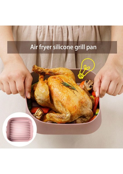 SunniMix Yui / Xiaomi / Philips / Kumtel Uyumlu Air Fryer Silikon Fırın Tavası - Pembe (Yurt Dışından) fiyatları