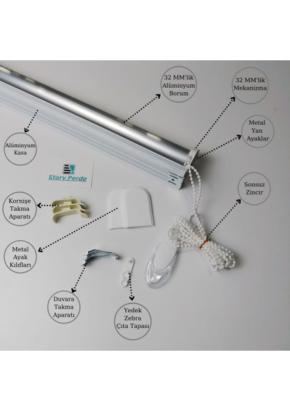 Krem Zebra Perde ( Düz ) fiyatları