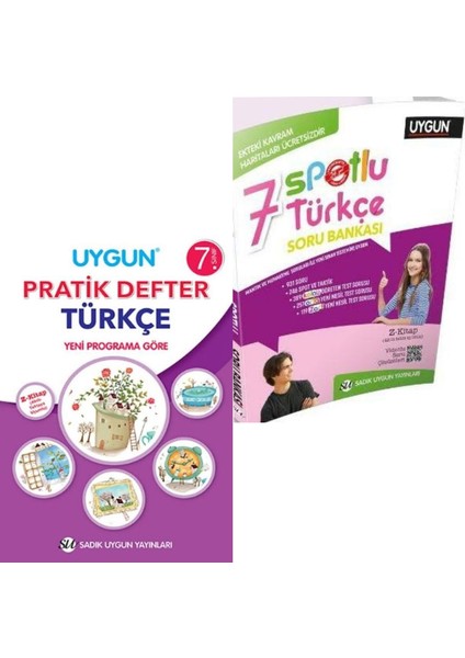 7. Sınıf Türkçe Spotlu Soru Bankası + 7. Sınıf Türkçe Pratik Defter (Spiralli)