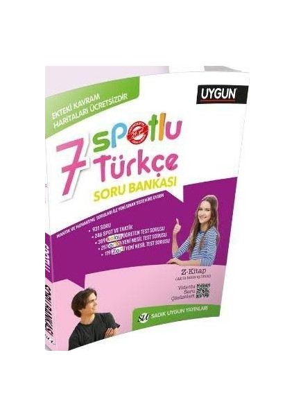 7. Sınıf Türkçe Spotlu Soru Bankası + 7. Sınıf Türkçe Pratik Defter (Spiralli)