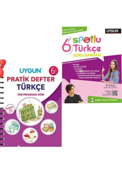 6. Sınıf Türkçe Spotlu Soru Bankası + 6. Sınıf Pratik Türkçe Defteri (Spiralli)