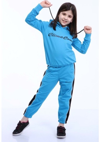 104 Kız Çocuk Eşofman Takımı - Mavi - 10 Yaş