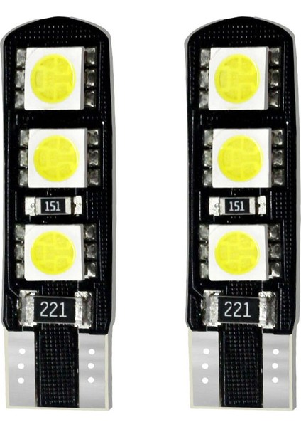 T10 Canbus Smd 5050 6 Ledli Evrensel Beyaz LED Takım